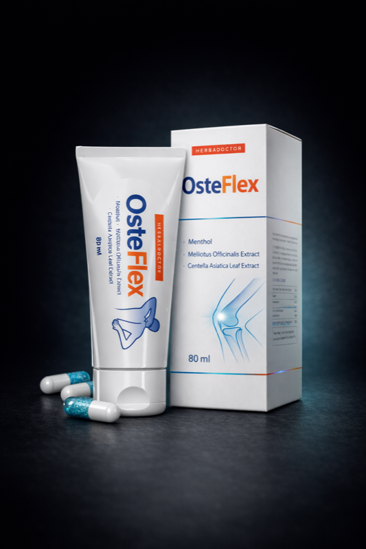 Osteflex – opakowanie produktu z tюбиком та капсułkami